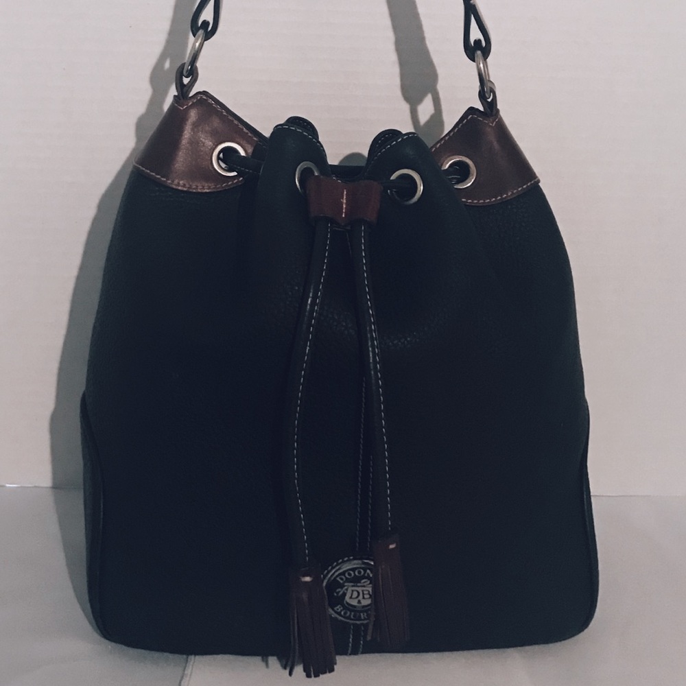 Dooney & Bourke AWL2 Drawstring Bag Black w/Brown